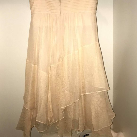 BCBG PINK CHIFFON BEADED NECKLINE DRESS - SIZE 02 - Picture 7 of 7